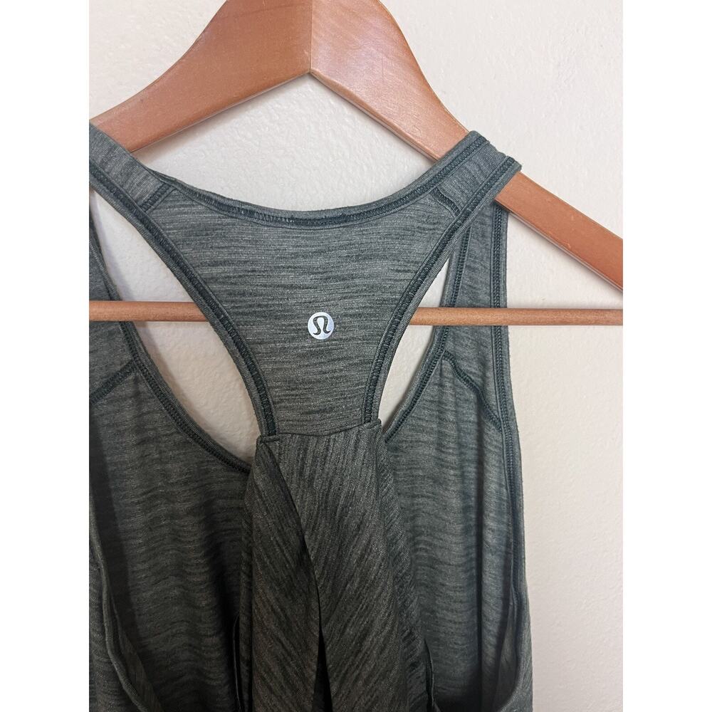 Lululemon Twist Back Racerback Tank Top Heathered Teal Blue Women’s Sz Medium - Picture 3 of 5